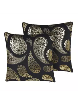 Декоративная подушка Beliani 2er Set Deko URSINIA, цвет schwarz/gold