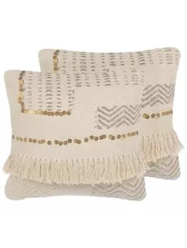 Декоративная подушка Beliani 2er Set Deko VAYALI, бежевый