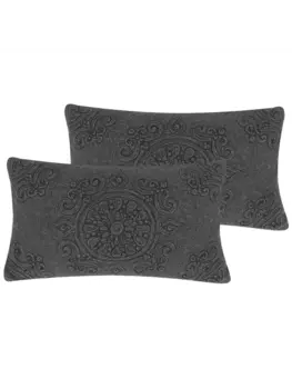 Декоративная подушка Beliani 2er Set Deko VELOOR, серый