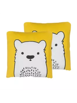 Декоративная подушка Beliani 2er Set Deko WARANASI, цвет gelb/wei/schwarz