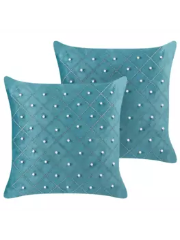Декоративная подушка Beliani 2er Set Deko YARROW, цвет blau/silber