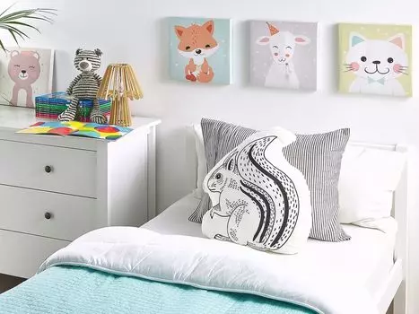 Декоративная подушка BELIANI белый/черный хлопок с животным мотивом 48 x 42 см гостиная детская комната