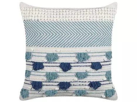 Декоративная подушка Beliani DATURA, 45x45x45 см цвет blau/hellblau/wei