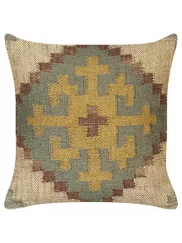 Декоративная подушка Beliani Deko SARON, цвет grn/beige/bunt