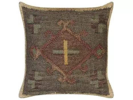Декоративная подушка Beliani KATORA, 45x45x45 см цвет braun/dunkelgrn/grn/multicolor/gelb