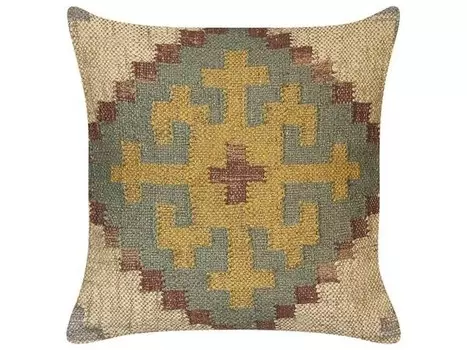Декоративная подушка Beliani SARON, 45x45x45 см цвет beige/braun/grn/hellgrn/multicolor/gelb