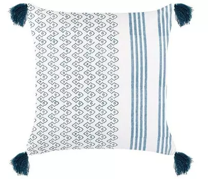Декоративная подушка Beliani TILIA, 45x45x45 см цвет blau/dunkelblau/wei