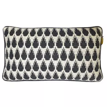 Декоративная подушка ботанический мини вязаный антрацит 35х60 Malagoon, антрацитовый