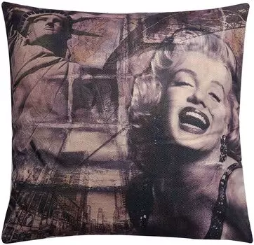 Декоративная подушка Clayre & Eef 43x43 см Черный Белый Синтетический Квадратный Женский Clayre&Eef