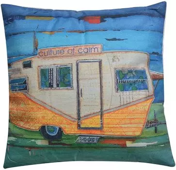 Декоративная подушка Clayre & Eef 43x43 см Синтетический Квадрат Синий Белый Clayre&Eef