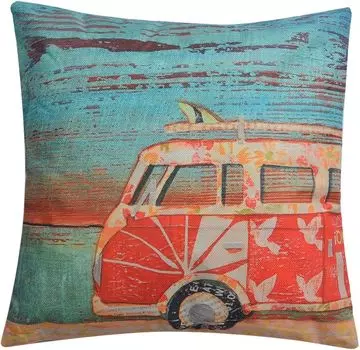 Декоративная подушка Clayre & Eef KG023.054 - разноцветный чехол для декоративной подушки с наполнителем Clayre&Eef