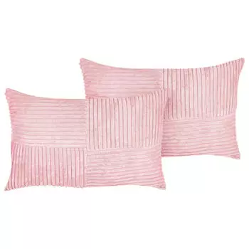 Декоративная Подушка CORDURO набор из 2 шт Beliani, розовый