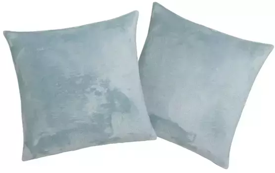 Декоративная подушка для дома "Джиль", из очень мягкого и приятного флиса, чехлы без наполнителя, 2 шт My home 40х40 см, цвет eisblau + unifarben