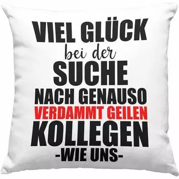 Декоративная подушка для смены работы с наполнителем 40 х 40 см Подарок Коллеге Забавные прощальные высказывания о подарке - Чертовски возбужденные коллеги (серый) Trendation