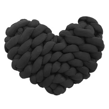 Декоративная подушка дышащая ручная работа в форме сердца модный домашний диван тканая подушка домашние принадлежности-черный Stuttg