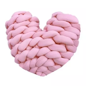 Декоративная подушка дышащая ручная работа в форме сердца модный домашний диван тканая подушка хозяйственные принадлежности светло-розовый Stuttg