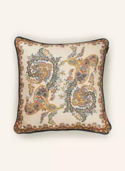 Декоративная подушка Etro Home aus Satin, 45x45 см, цвет creme/blau/hellorange