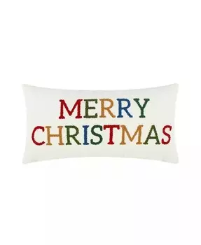 Декоративная подушка Festive Baubles Merry Christmas, 12 x 24 дюйма Levtex, мультиколор