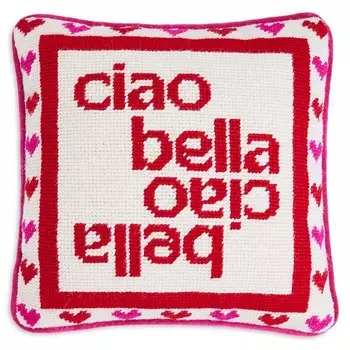 Декоративная подушка Furbish Studio Ciao Bella с вышивкой, мультиколор