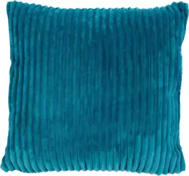 Декоративная подушка Gzze "декоративная подушка под вельвет", в тон пледу под вельвет, чехол на подушку с наполнителем, 1 шт 50х50 см, цвет petrol + unifarben