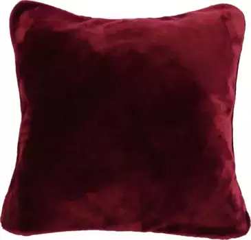Декоративная подушка Gzze "Premium Cashmere-Feeling Cushion", в тон одеялу Premium Cashmere-Feeling, чехол на подушку с наполнителем 50х50 см, цвет bordeau x + unifarben