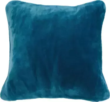Декоративная подушка Gzze "Premium Cashmere-Feeling Cushion", в тон одеялу Premium Cashmere-Feeling, чехол на подушку с наполнителем 50х50 см, цвет petrol + unifarben