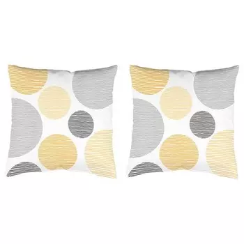 Декоративная подушка Home Wohnideen Borden 2 шт, 50x50x1 см, желтый