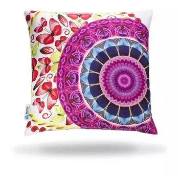 Декоративная подушка из хлопка etrea mandala Purple 50 x 50 см - декоративный чехол на подушку без наполнителя - стандартный чехол для дивана, гостиной, спальни - принт с обеих сторон и молния Etrea Himmlische Qualitt
