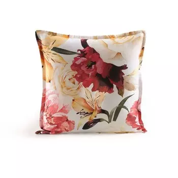 Декоративная подушка из хлопкового перкаля с цветочным принтом - Giverny Lisola, цвет Seitan