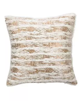 Декоративная подушка из искусственного меха с принтом из матовой металлизированной фольги, 15 x 15 дюймов Saro Lifestyle, золотой