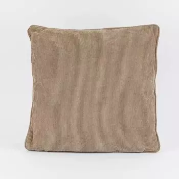 Декоративная подушка из вельвета с окантовкой однотонного серо-коричневого цвета 45х45см Stof