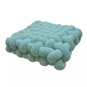 Декоративная подушка Эластичная Пушистая Мягкая трогательная шерпа Квадратный Вивер Подушка для сиденья на стул Подушка для дома - Бежевый Stuttg, светло-синий