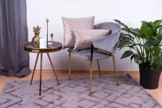 Декоративная подушка Kayoom "Prisma 225" 30х45 см, серо-коричневый/золотой