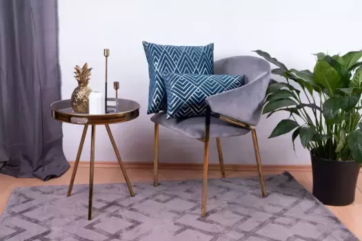 Декоративная подушка Kayoom "Prisma 225" 30х45 см, синий/серебристый