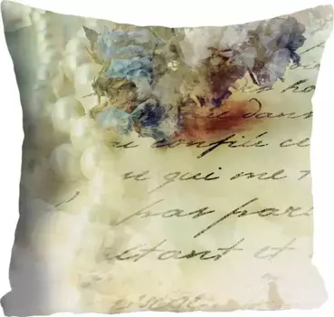 Декоративная подушка королева ""Почерк", чехол без наполнения, 1 шт Queence 40х40 см, цвет bunt + bedruckt