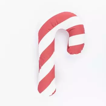 Декоративная подушка Magma конфета в полоску велюр красный белый 30х50см Magma - Heimtex