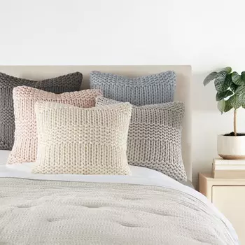 Декоративная подушка массивной вязки Comfort Canopy, серый