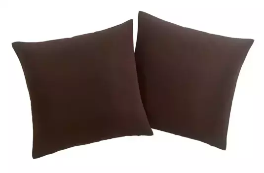 Декоративная подушка мой дом "Раджа", однотонная, чехлы без наполнителя, 40 х 40 см, набор из 2 шт., микрофибра My home 40х40 см, коричневый