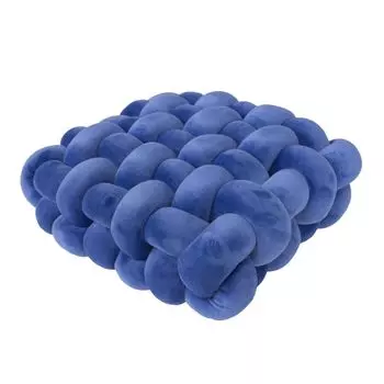 Декоративная подушка Мягкая удобная тканая плюшевая подушка для гостиной, дивана, дизайн с узлом, домашний декор для повседневной жизни, темно-синий, размер M Stuttg