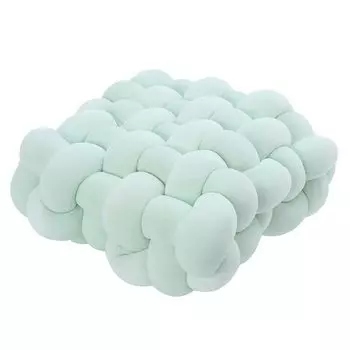 Декоративная подушка Мягкая удобная тканая плюшевая подушка для гостиной, дивана, дизайн с узлом, домашний декор для повседневной жизни-светло-зеленый, размер: S Stuttg