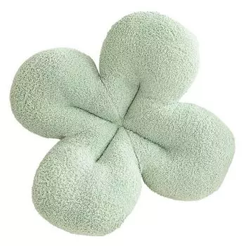 Декоративная подушка Мягкий поршень Удобная ПП Хлопковая набивная четырехлистная подушка в форме клевера Подушка для сиденья Украшение дома Светло-зеленый Stuttg