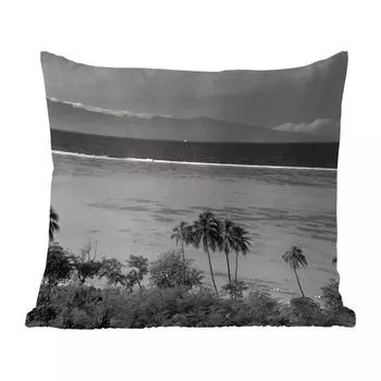 Декоративная подушка MuchoWow диванная, черно-белый