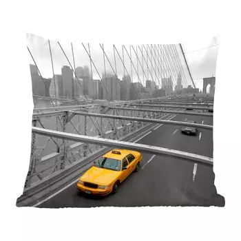 Декоративная подушка MuchoWow Диванная подушка Декоративная подушка для гостиной 45 x 45 см Черно-белая фотография улицы в североамериканском Нью-Йорке - Чехлы на подушки - Декоративные чехлы на подушки - Декоративные чехлы на подушки