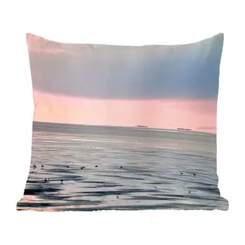 Декоративная подушка MuchoWow, диванная подушка, декоративная подушка для гостиной, 60 х 60 см, море, птица, солнце, чехол на подушку, хлопчатобумажная ткань, декоративные чехлы на подушки