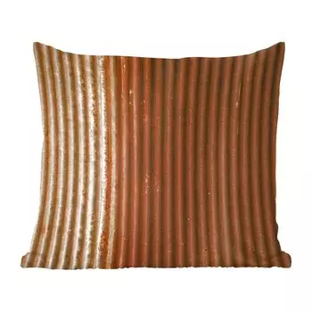 Декоративная подушка MuchoWow, диванная подушка, декоративная подушка для гостиной, 60 х 60 см, рифленое железо - ржавчина - бронза - чехол на подушку - хлопчатобумажная ткань - декоративные наволочки