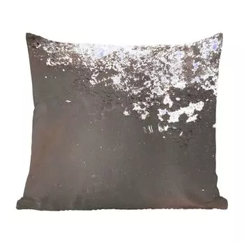 Декоративная подушка MuchoWow, диванная подушка, декоративная подушка для гостиной, 60 х 60 см, серебро, ржавчина, черный, чехол на подушку, хлопчатобумажная ткань, декоративные чехлы на подушки