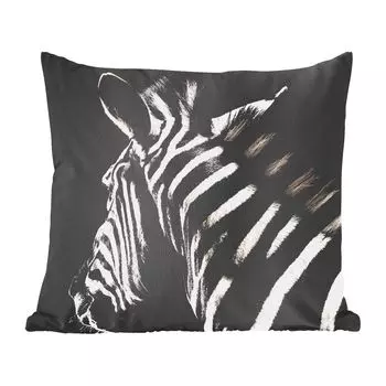 Декоративная подушка MuchoWow, диванная подушка, декоративная подушка для гостиной, 60 х 60 см, зебра - дикие животные - узор - чехол на подушку - хлопчатобумажная ткань - декоративные наволочки