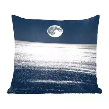 Декоративная подушка MuchoWow, диванная подушка, декоративная подушка для гостиной, 60 х 60 см, море, луна, вода, чехол на подушку, хлопчатобумажная ткань, декоративные чехлы на подушки