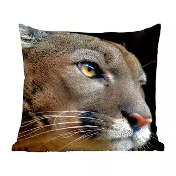 Декоративная подушка MuchoWow, диванная подушка, декоративная подушка для гостиной, 60 х 60 см, пума - дикие животные - портрет - чехол на подушку - хлопчатобумажная ткань - декоративные наволочки