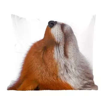 Декоративная подушка MuchoWow, диванная подушка, декоративная подушка для гостиной, 60 х 60 см, лиса, нос, белый, чехол на подушку, хлопчатобумажная ткань, декоративные чехлы на подушки